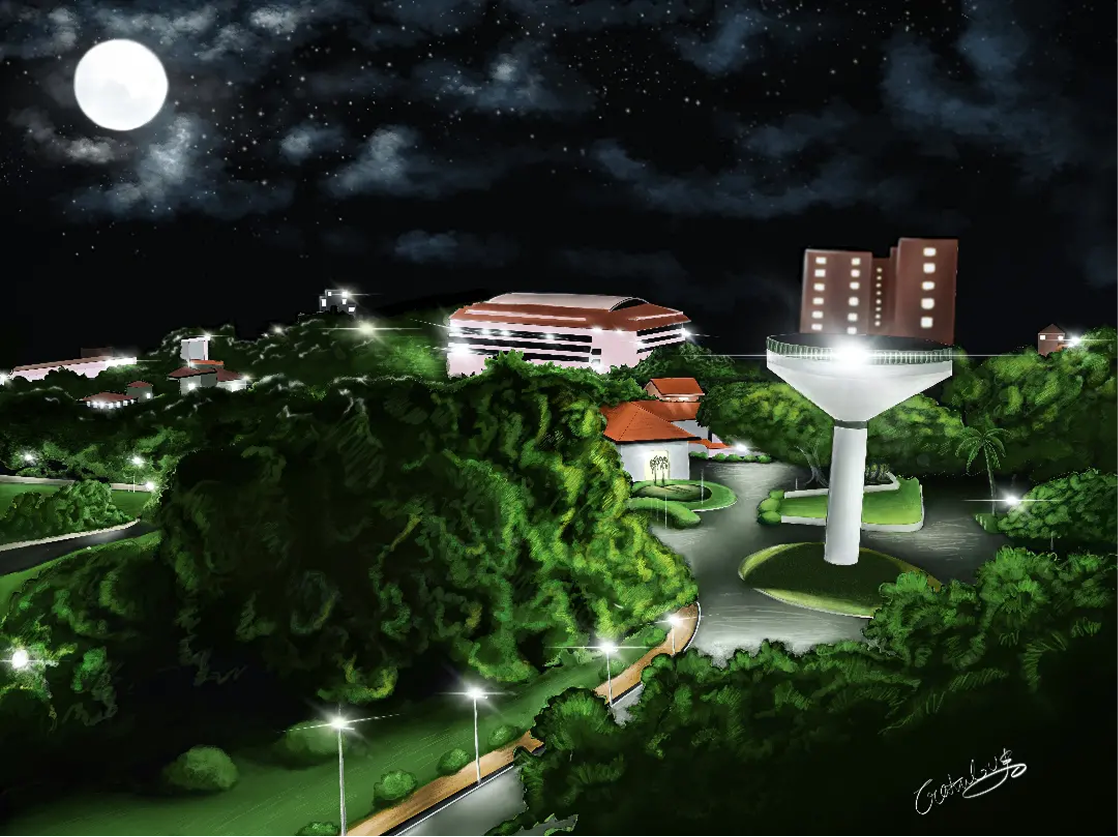 Technopark illustration made in Procreate