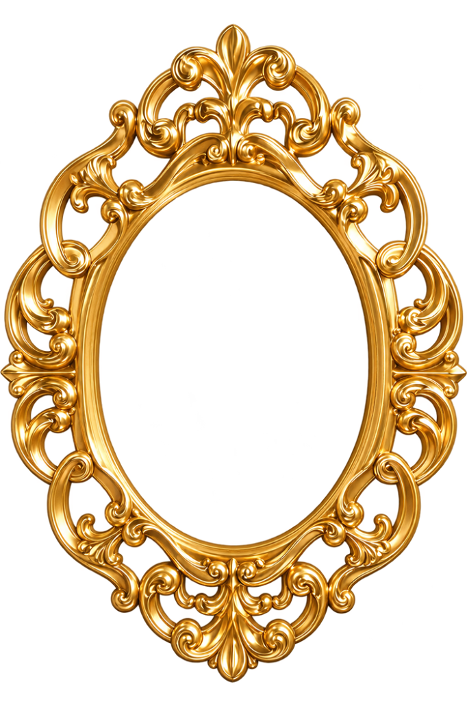 Golden baroque frame