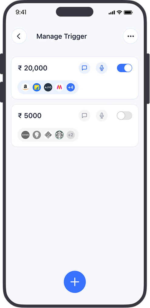 Budget Buddy manage spending triggers screen